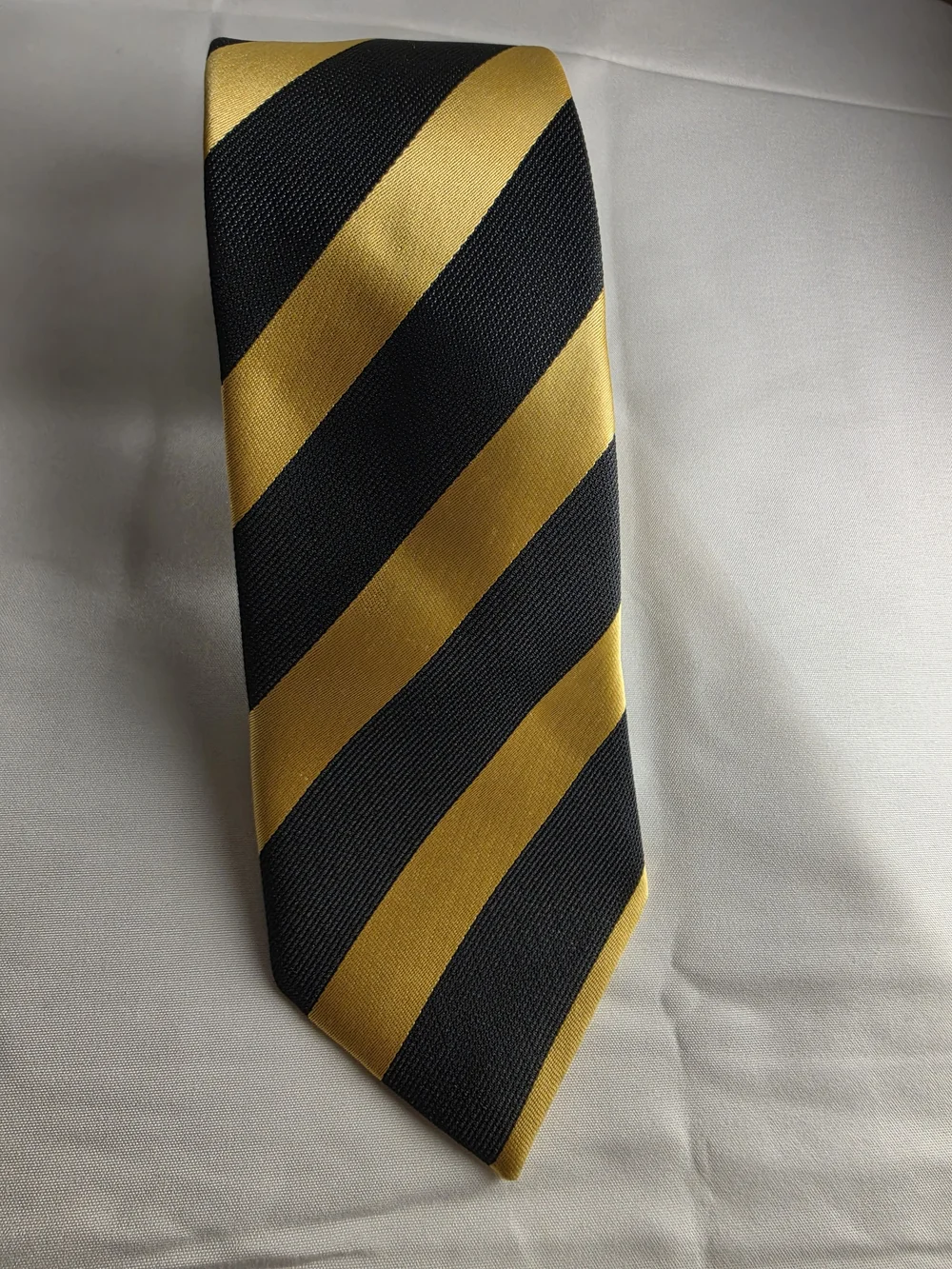 Nautica Black and Yellow Diagonal Stripe Silk Tie